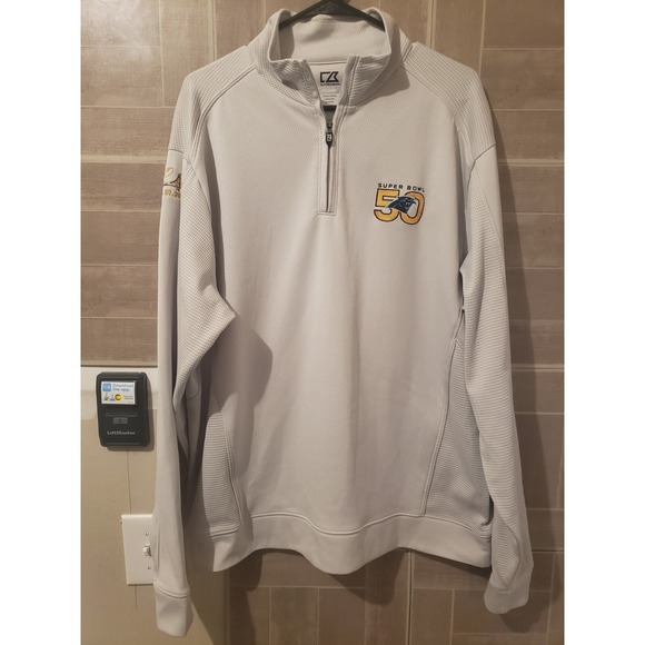 Cutter‎ & Buck NFL Carolina Panthers Super Bowl 50 Men's Sz XL 1/4 Zip Pullover